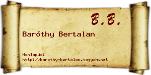 Baróthy Bertalan névjegykártya