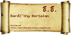 Baróthy Bertalan névjegykártya