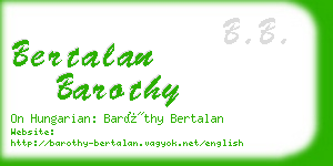 bertalan barothy business card